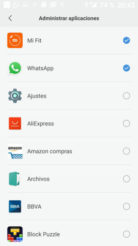 Administrar aplicaciones