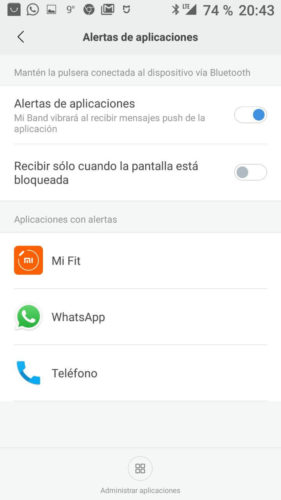 Alertas de aplicaciones