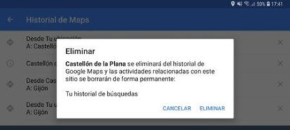 Borrar el historial de navegación