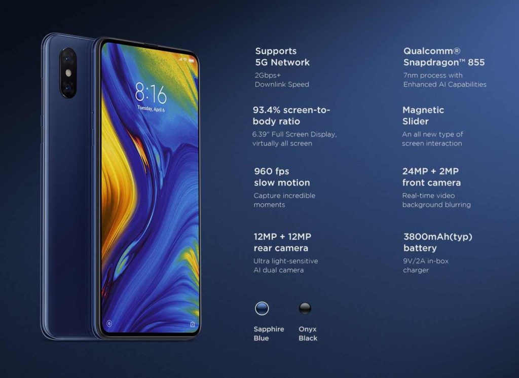Xiaomi Mi MIX 3 5G muy pronto a la venta: 2 de Mayo
