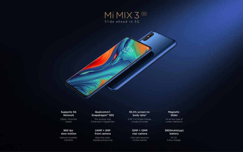 Especificaciones técnicas de Xiaomi Mi Mix 3 5G: