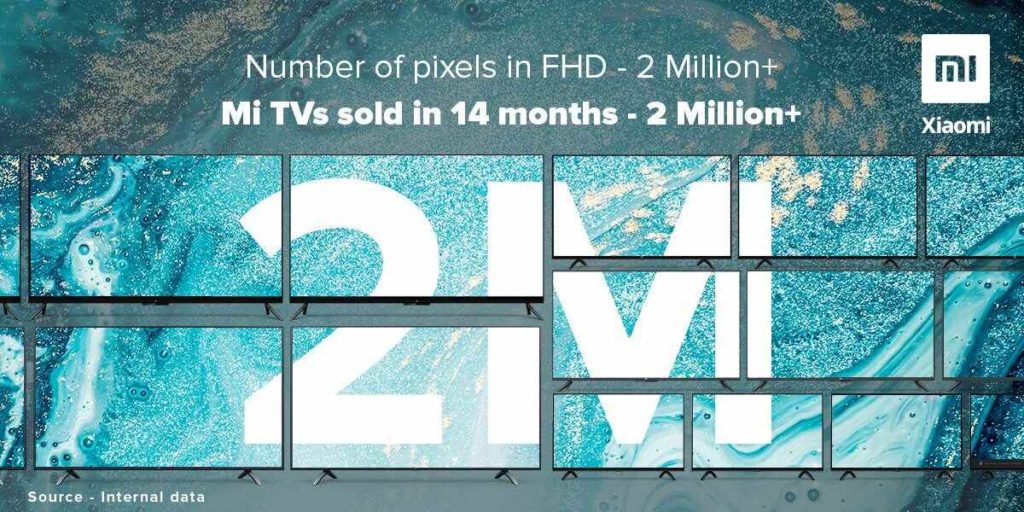 Xiaomi TV envía más de 2 millones de unidades en 14 meses