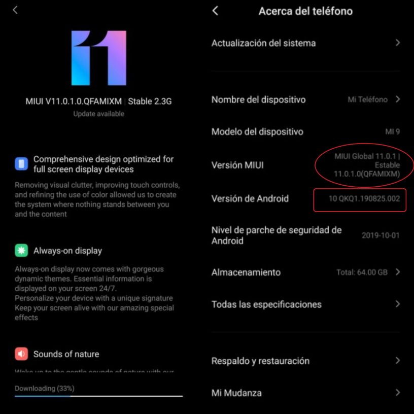 MIUI 11 Global para Xiaomi Mi 9 y Mi 8 Lite disponible