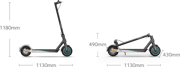 Xiaomi Mi Electric Scooter Pro 2 AMG - Negro - Black-dimensiones copia