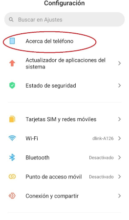 Paso 1 para ingresar al menú secreto de Xiaomi