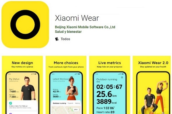 Aplicación del reloj inteligente Xiaomi Redmi Smart Band