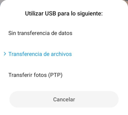 Paso 1 para pasar la información Xiaomi a tu ordenador por medio de un cable